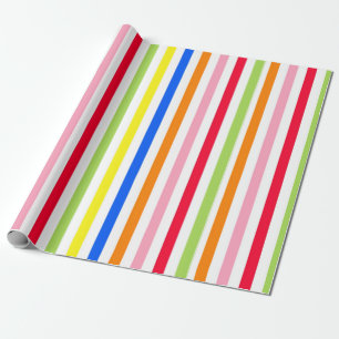 Multi Coloured Candy Stripes Wrapping Paper