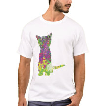 Multi Coloured Cat Silhouette Design