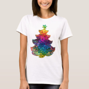 Multi-coloured Christmas Tree Decoration. Gift mum T-Shirt