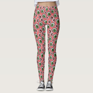 Multi-coloured circles and retro sixties  leggings