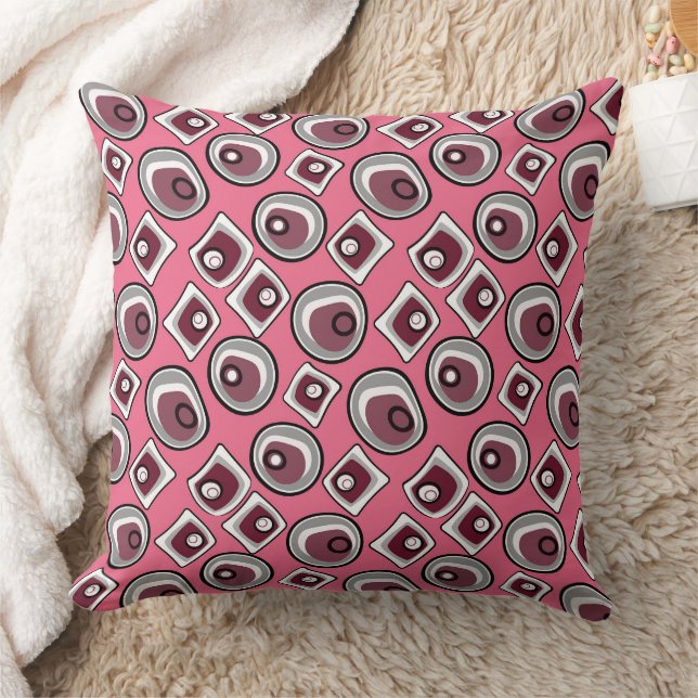 Multi-coloured circles and rings retro sixties cushion (Blanket)