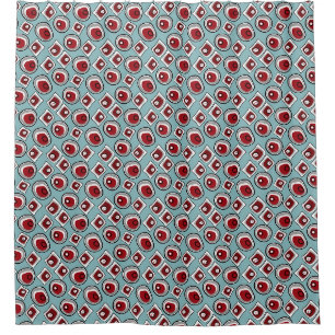 Multi-coloured circles and rings retro sixties  shower curtain