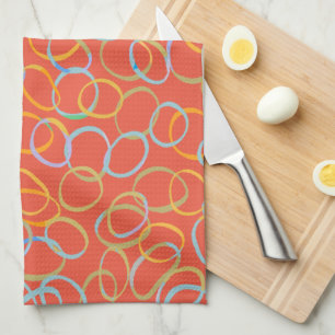 Multi Coloured Cool Abstract Pattern  Tea Towel