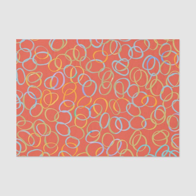 Multi Coloured Cool Abstract Pattern  Tissue Paper (Front)