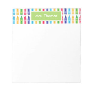 Multi Coloured Crayons Personalised Notepad