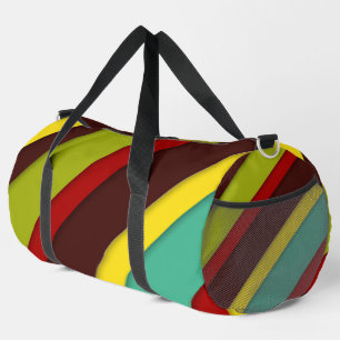 Multi-Coloured Diagonal Stripes Duffle Bag