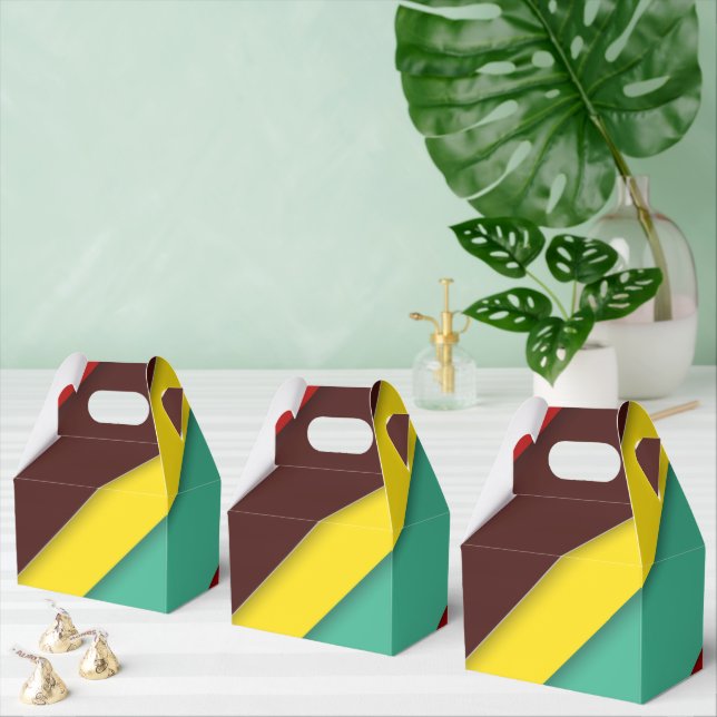 Multi-Coloured Diagonal Stripes Favour Box (Multiple)