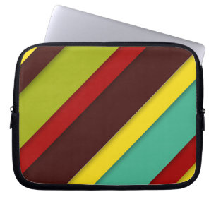 Multi-Coloured Diagonal Stripes Laptop Sleeve