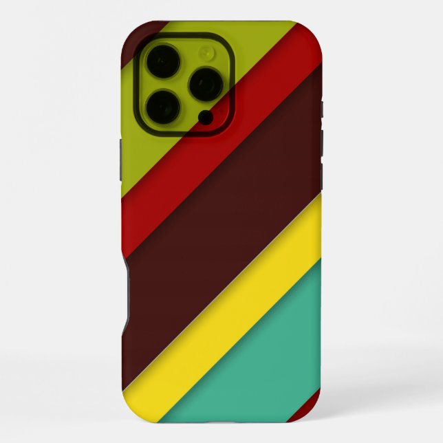 Multi-Coloured Diagonal Stripes – Modern Rainbow iPhone Case (Back)