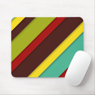 Multi-Coloured Diagonal Stripes Mouse Pad