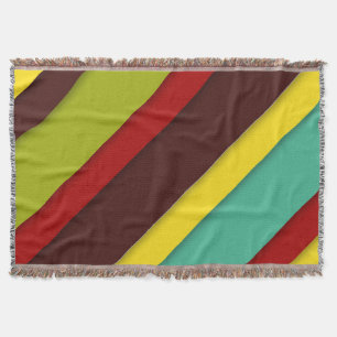 Multi-Coloured Diagonal Stripes Throw Blanket