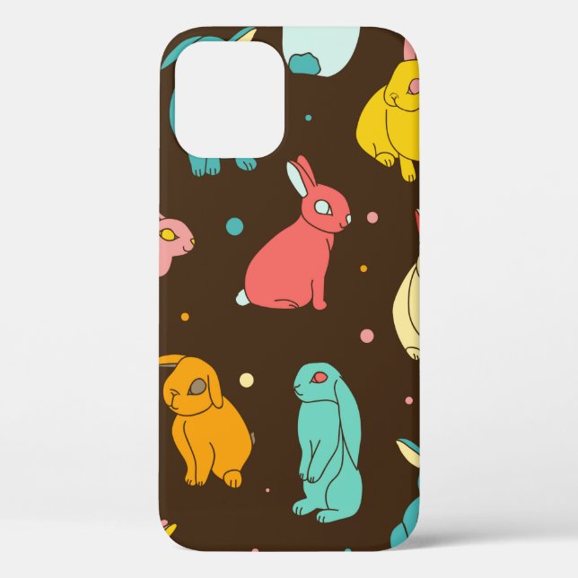 Multi-coloured, different rabbits, hares on a dark Case-Mate iPhone case (Back)