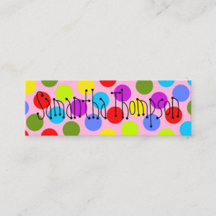 Multi-Coloured Dot Kids Contact Info Calling Card