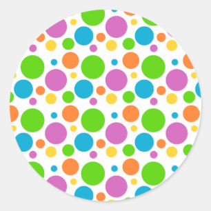 Multi-coloured Dots Classic Round Sticker