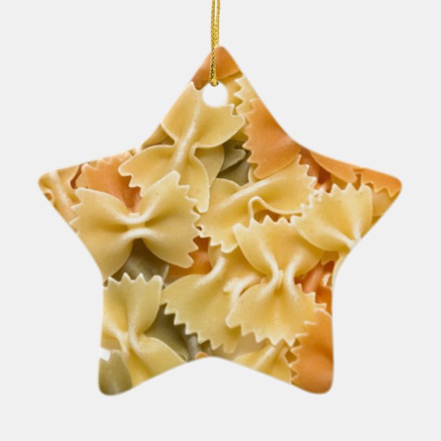 multi coloured dried pasta ceramic ornament (Front)