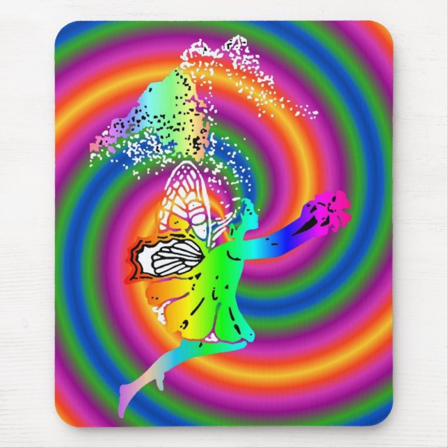 Multi-coloured fairy mouse pad (Front)