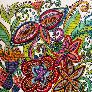 Multi-coloured Floral Fleece