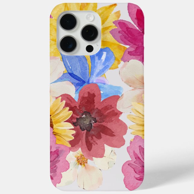  Multi-Coloured Floral iPhone 15 Pro Case (Back)