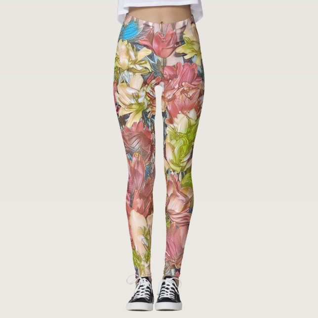 Multi-Coloured Floral Leggings (Beauty) (Front)