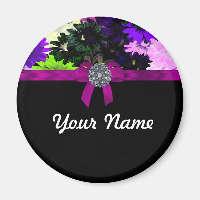Multi-coloured floral magnet (Front)