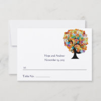 Multi Coloured Flower Love Tree Wedding Place Car