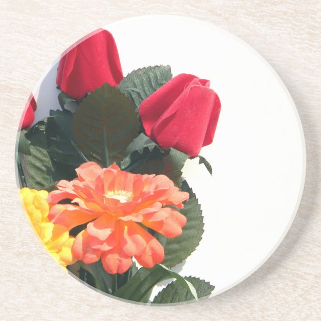 Multi-Coloured Flowers Coaster (Front)
