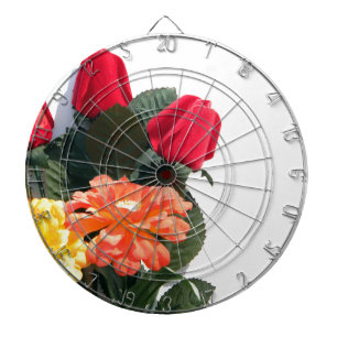 Multi-Coloured Flowers Dartboard