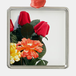 Multi-Coloured Flowers Metal Tree Decoration