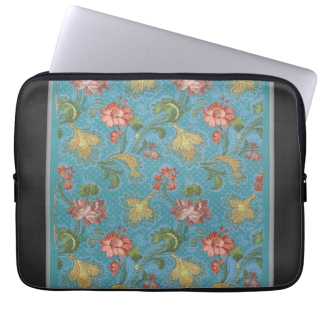 Multi-Coloured Flowers Pattern Laptop Sleeve (Front)