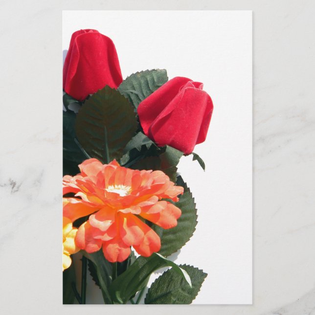 Multi-Coloured Flowers Stationery (Front)