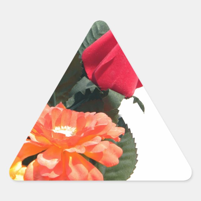 Multi-Coloured Flowers Triangle Sticker (Front)