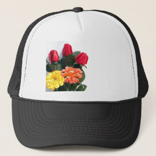 Multi-Coloured Flowers Trucker Hat