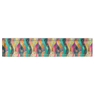Multi-Coloured Flowers Wave Nameplate