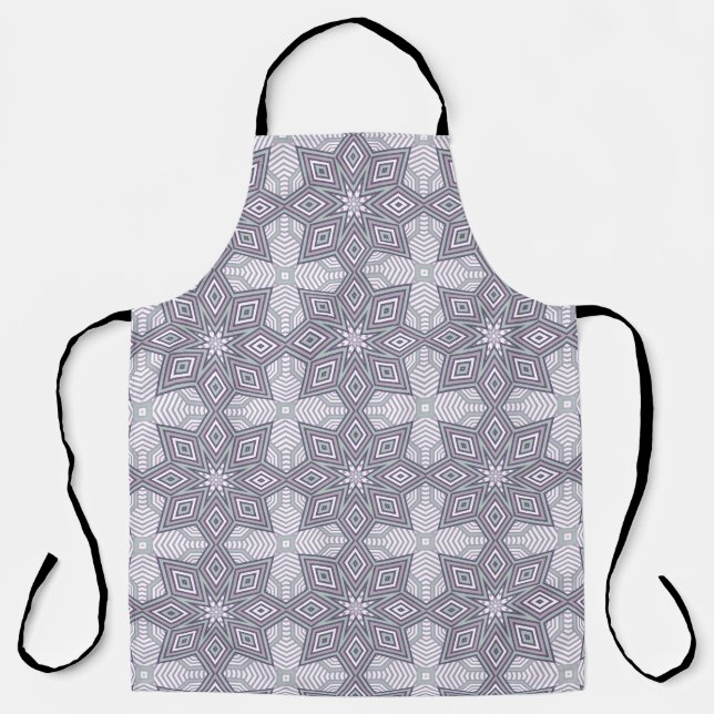 Multi-coloured geometric pattern retro apron (Front)
