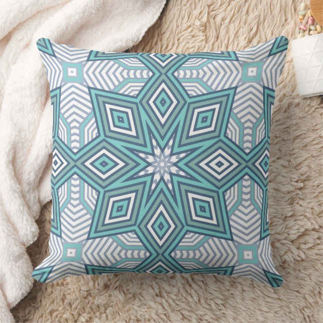 Multi-coloured geometric pattern retro cushion (Blanket)