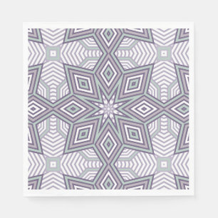 Multi-coloured geometric pattern retro napkin