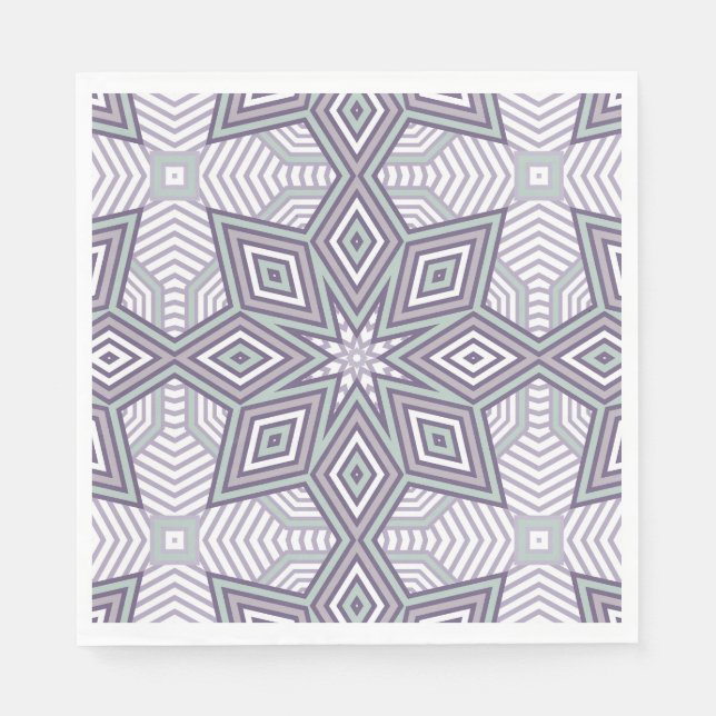 Multi-coloured geometric pattern retro napkin (Front)