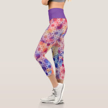 Multi-Coloured Geometric Yoga Capris by Joya Eve