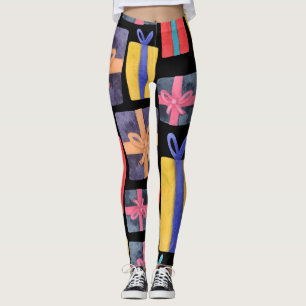 Multi-Coloured Gifts Watercolor Seamless Leggings