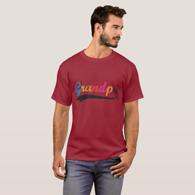 Multi-Coloured Grandpa Design T-Shirt (Front Full)