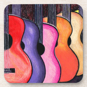 Multi Coloured Guitars Coasters