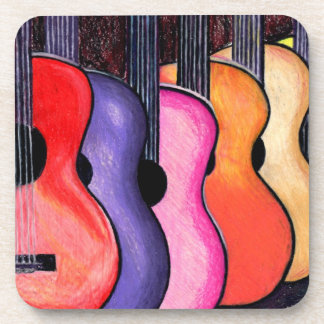 Multi Coloured Guitars Coasters