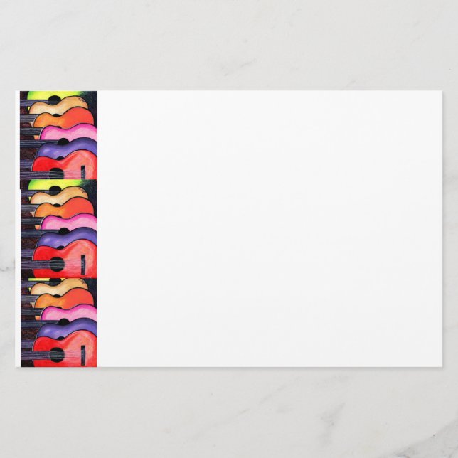 Multi Coloured Guitars Stationery (Front)