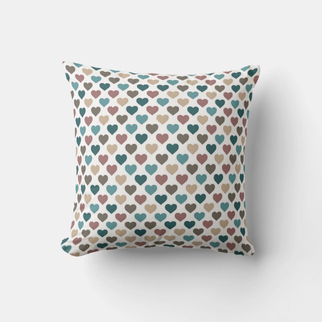 Multi Coloured Heart/ Polka Dot Reversible Pillow (Front)