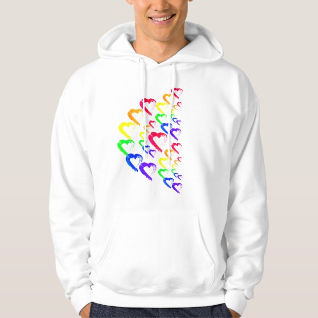 Multi Coloured Hearts Hoodie (Front)