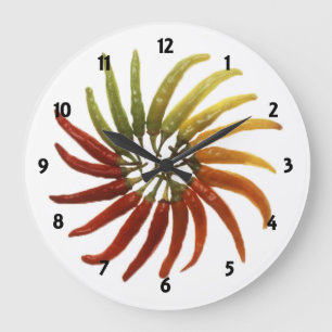 Multi-Coloured Hot Peppers Clock
