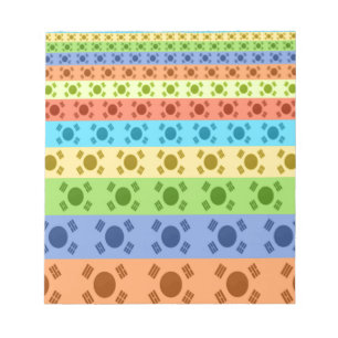 Multi-Coloured Korean Flag Art Print Notepad