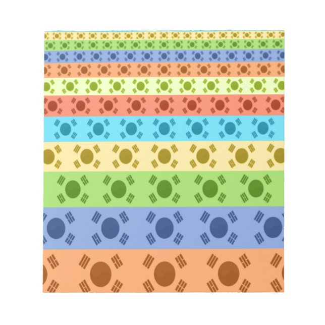 Multi-Coloured Korean Flag Art Print Notepad (Front)