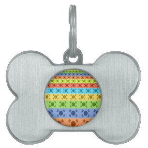 Multi-Coloured Korean Flag Art Print Pet Name Tag