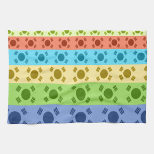Multi-Coloured Korean Flag Art Print Tea Towel